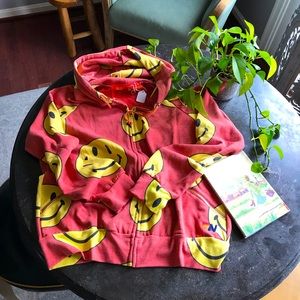 Aviator Nation Smiley Repeat Hoodie Vintage Red